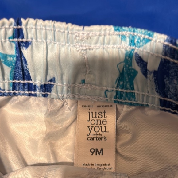 Carter's Blue and White Rashguard Swim Set - Picture 2 of 3